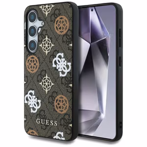 Guess 4G Printed Colored Peony Pattern MagSafe ümbris jaoks Samsung Galaxy S25 brown