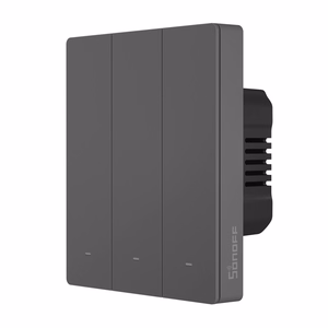 Умный WiFi настенный выключатель SONOFF M5-3C-80 (3-канальный, для рамки, графит)