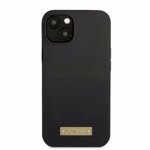 Guess GUHMP13MSPLK iPhone 13 6.1" чёрный/чёрный жёсткий чехол Silicone Logo Plate MagSafe