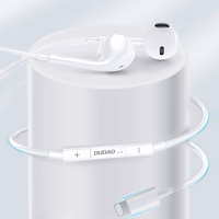 Dudao X14+ juhtmega in-ear kõrvaklapid Lightning pistikuga 1.2m - valge