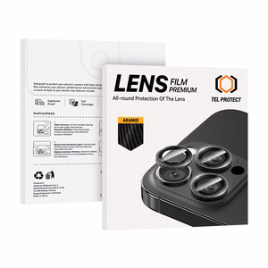 Закалённое стекло Tel Protect 3D Lens Aramid Series на камеру для Iphone 14/14 Plus/16E/17E (линз 2 шт.)