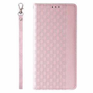 Magnet Strap Case чехол для iPhone 13 Pro Max кошелёк + мини-подвеска ремешок розовый