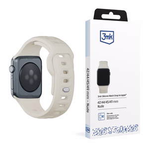 3mk silikoonrihm Apple Watchile, 42/44/45/46/49 mm, Nude, suur suurus