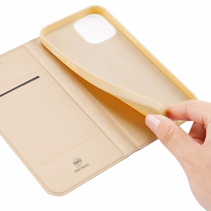 Dux Ducis Skin Pro Bookcase tüüpi ümbris iPhone 13 Pro Max jaoks kuldne
