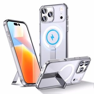 Hybrid Armor X Ümbris jaoks iPhone 17 Pro Max with Stand, Compatible with MagSafe - Läbipaistev