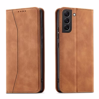 Magnet Fancy Ümbris jaoks Samsung Galaxy S23+ flip cover wallet stand brown