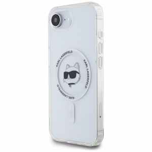 Karl Lagerfeld IML Metal Choupette Head MagSafe iPhone 16e Ümbris - Valge