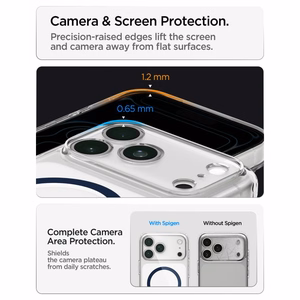 Spigen Ultra Hybrid MagSafe ümbris iPhone 18 Pro Max / 17 Pro Max jaoks, läbipaistev tumesinine
