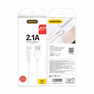 Dudao cable USB Type C 2.1A 2m white (L4T 2m white)