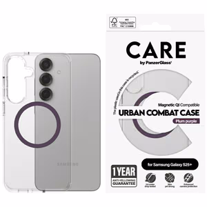 CARE by PanzerGlass Flagship Urban Combat Lilla QI Ümbris jaoks Samsung Galaxy S25+ - Läbipaistev