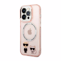 Karl Lagerfeld KLHMP14LHKCP iPhone 14 Pro 6.1" hardcase roosa/roosa Karl & Choupette Aluminum Magsafe