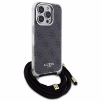 Guess Crossbody Cord 4G Print Ümbris jaoks iPhone 16 Pro Max - must