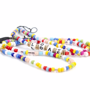 PIXIE Phone lanyard, Phone pendant / cord length 68cm (34cm in the loop) / on neck - beads
