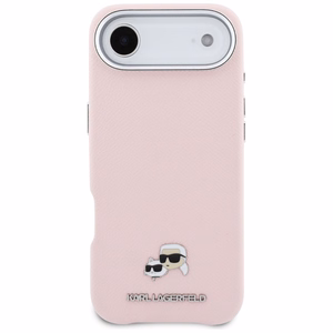 Karl Lagerfeld Karl & Choupette Head Pins Saffiano MagSafe iPhone Air Ümbris - roosa