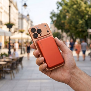 Forcell F-Energy Slim F5K9 akupank, MagSafe'iga ühilduv, 5000 mAh, 15 W, QC 4.0, PD 3.0, oranž