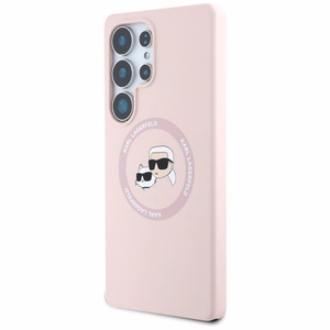 KARL LAGERFELD ümbris jaoks SAMSUNG S25 Ultra KLHMS25LSKCHTCP (Magnetic Silicone Double Heads) roosa