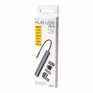 USB-C jaotur Platinet 7in1 (PMH9997B) (1xHDMI 4K; 1xUSB-C; 2xUSB 3.2; SD MicroSD)