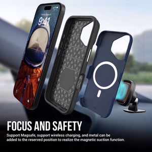 Чехол Perfectionists Triangle Mag для iPhone 16 Plus тёмно-синий