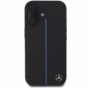 Mercedes MB sinine Line Leather MagSafe iPhone 16 Ümbris - must