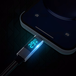 Orico LDC2L USB-C–Lightning PD, 29 W, 480 Mbps kaabel LED-ekraaniga, 2 m – must