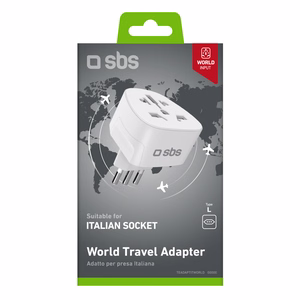 SBS IT Travel Adapter - Universal - Valge