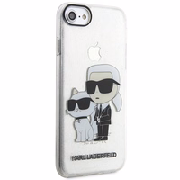 Karl Lagerfeld KLHCI8HNKCTGT iPhone 7/8/ SE 2020 / SE 2022 läbipaistev hardcase Gliter Karl&Choupette