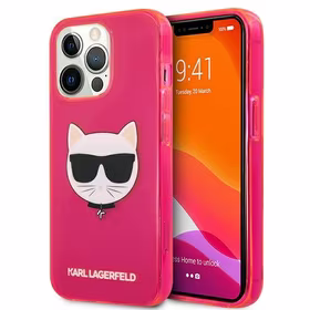KARL LAGERFELD KLHCP13LCHTRP IPHONE 13 PRO / 13 6.1 "roosa / roosa ümbris GLITTER CHOUPETTE FLUO