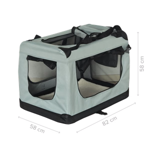 Kokkupandav lemmiklooma transpordikott, suurus XL, 82 x 58 x 58 cm, hall, REBEL ANIMALS