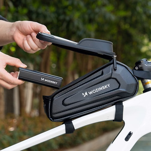 Wozinsky tugevdatud jalgratta raamikott telefonitaskuga, 1.7 l - must