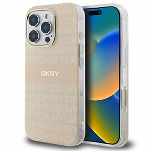 DKNY Repeat Texture Pattern & Stripe MagSafe iPhone 16 Pro Ümbris - Roosa