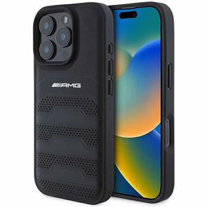 AMG Leather Debossed Lines must Logo iPhone 16 Pro Max Ümbris - must