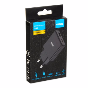 iBOX C-43 Slim GaN PD30W seinaäärne laadija, must