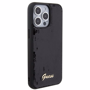 Guess Sequin Script Metal ümbris jaoks iPhone 15 Pro Max - must