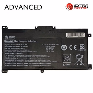 HP BK03XL sülearvuti aku, 3400 mAh, Extra Digital Advanced
