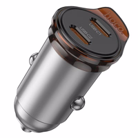 Car Laadija Hoco 2 x USB C PD QC3.0 45W NZ16B metal hall