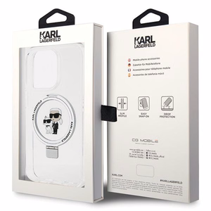 Karl Lagerfeld KLHMP15LHMRSKCH iPhone 15 Pro 6.1" valge/valge hardcase Ring Stand Karl&Choupette MagSafe