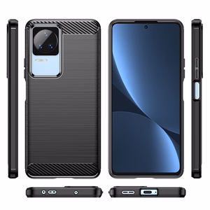 Carbon Case for Xiaomi Poco F4 5G paindlik silikoonist süsinikkate must