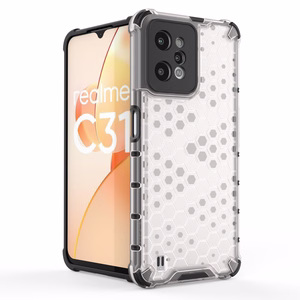 Honeycomb case бронированная крышка с гелевой рамкой Realme C31 прозрачный