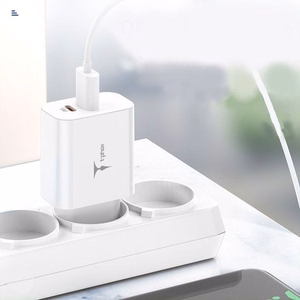 WALL CHARGER T-PHOX SPEEDY USB-C 20W/USB 18W PD QC + CABLE LIGHTNING 1M WHITE