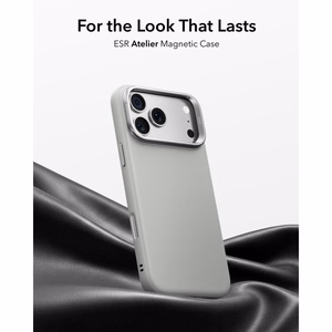 ESR Leather ümbris seadmele iPhone 18 Pro Max / 17 Pro Max, toega, MagSafe-ühilduv – hall