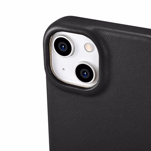 iCarer CE Premium Leather Folio Case iPhone 14 Plus Magnetic Flip Leather Folio Case MagSafe must (WMI14220715-BK)