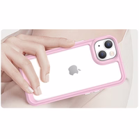 Outer Space Case iPhone 14 Plus kõva kate geelraamiga roosa