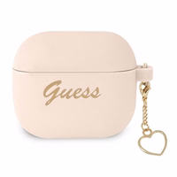 Guess GUA3LSCHSP AirPods 3 ümbris roosa/roosa Silikoonist Charm Heart Collection