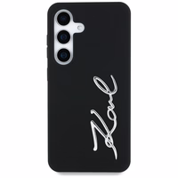 Ümbris Karl Lagerfeld Silicone Metal Signature Logo Samsung Galaxy S25 must
