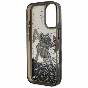Karl Lagerfeld Liquid Glitter Choupette Logo iPhone 16 Ümbris - must