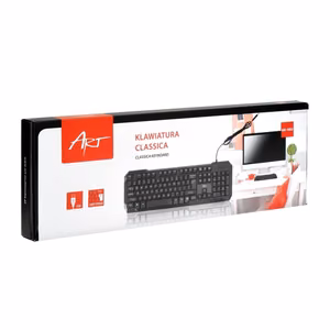 ART juhe klaviatuur USB A QWERTY AK-46U must