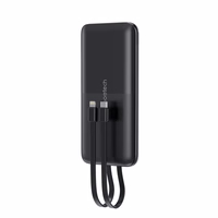 Powerbank Choetech B654 10000mAh 22.5W USB-A / USB-C / micro USB sisseehitatud USB-C / Lightning kaabliga - must