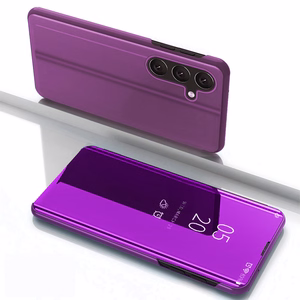 Clear View Чехол для Samsung Galaxy S25 с откидной крышкой - розовый