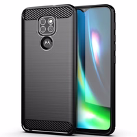 CARBON ümbris jaoks MOTOROLA Moto G9 PLAY / E7 PLUS must