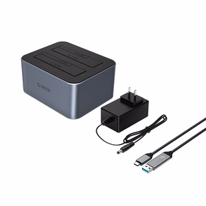 Orico 6626C3-C-V1 kahe ketta dokk kloonimisfunktsiooniga 2.5"/3.5" SATA HDD/SSD hall